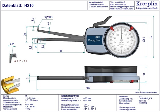 Kroeplin H210 merilna ura zautore - tehnina rusba