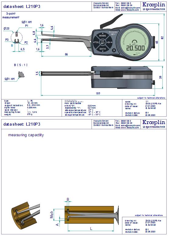 Kroeplin L210P3 merilna ura 3-tockovno merjenje - tehnina rusba