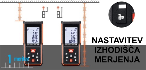 Laserski meter NESTLE NDL-100M nastavitev izhodia merjenja