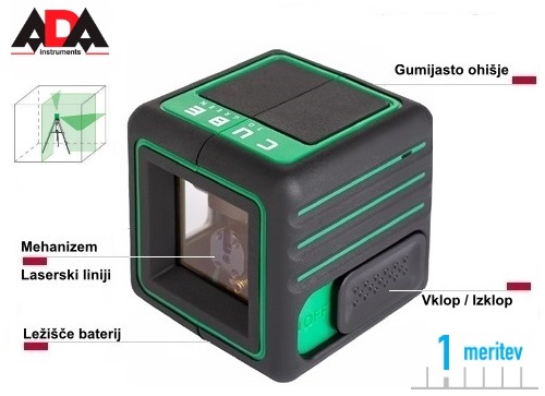 ADA CUBE 3D GREEN zelen linijski laserski njivelir rtni