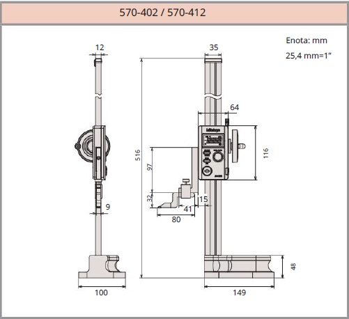 Merilnik viine MITUTOYO 570-402 ABSOLUTE Digimatic